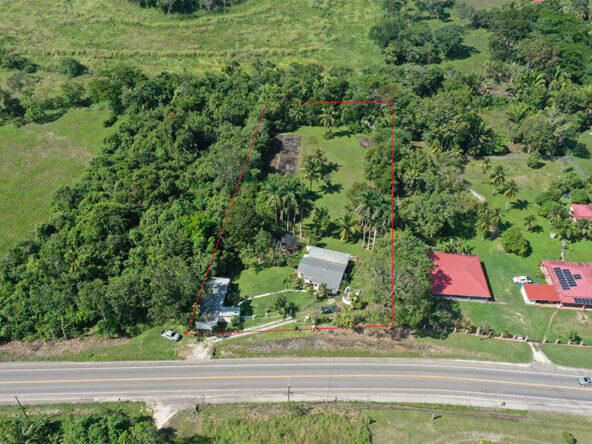 Cayo District Oasis - 2.41 Acres with Highway Frontage and Creek (Drone View)