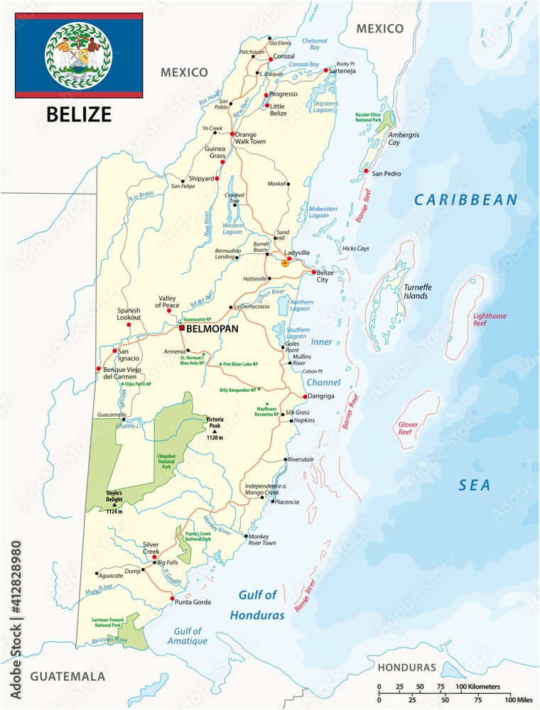 Map of Belize